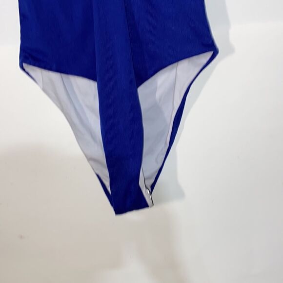 Shein Women's Blue Silver O-Ring Crisscross Back One Piece Swimsuit Medium NWOT - Picture 13 of 13